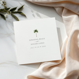 Tropical Palm Tree Wedding Napkin Serviette