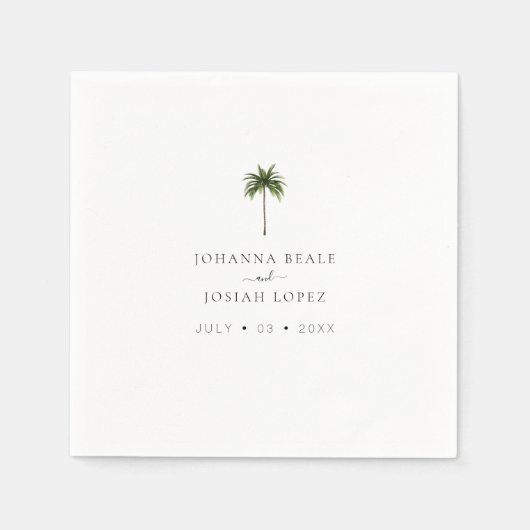 Tropical Palm Tree Wedding Napkin Serviette (Vorderseite)