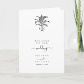 Tropical Palm Tree Wedding Order of Service Programm (Vorderseite)