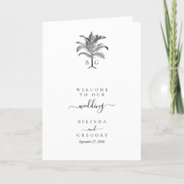 Tropical Palm Tree Wedding Order of Service Programm