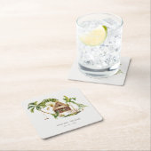 Tropical Palm Tree Wedding Rechteckiger Pappuntersetzer (Vor Ort)