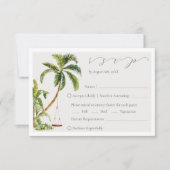 Tropical Palm Tree Wedding RSVP Card Karte (Vorderseite)