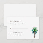 Tropical Palm Tree Wedding RSVP Card Karte (Vorne/Hinten)
