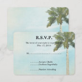Tropical Palm Tree Wedding RSVP Karte (Vorne/Hinten)