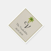 Tropical Palm Tree Wedding Serviette (Ecke)