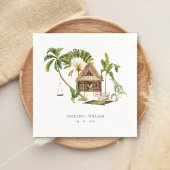 Tropical Palm Tree Wedding Serviette