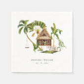 Tropical Palm Tree Wedding Serviette (Vorderseite)