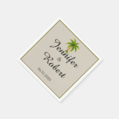 Tropical Palm Tree Wedding Serviette (Ecke)