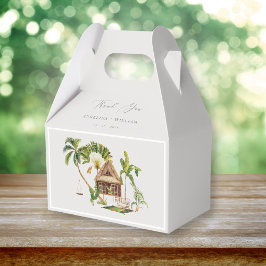 Tropical Palm Tree Wedding Vielen Dank Geschenkschachtel