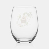 Tropical Palm Tree Wedding Weinglas Ohne Stiel (Rückseite)