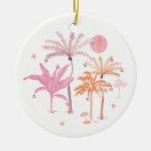 Tropical Palm Tree Weihnachten Personalisiert Keramik Ornament (Vorne)