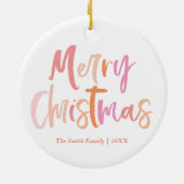 Tropical Palm Tree Weihnachten Personalisiert Keramik Ornament (Hinten)