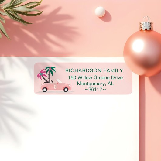 Tropical Palm Tree Weihnachten Pink Konvertible La