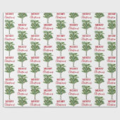 Tropical Palm Tree Weihnachtsbaum Urlaub Geschenkpapier (Flach)