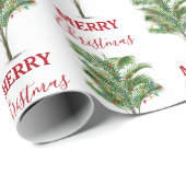 Tropical Palm Tree Weihnachtsbaum Urlaub Geschenkpapier (Rolleneckpunkt)