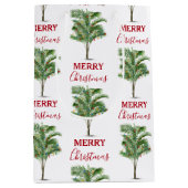 Tropical Palm Tree Weihnachtsbaum Urlaub Mittlere Geschenktüte (Vorderseite)