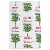 Tropical Palm Tree Weihnachtsbaum Urlaub Mittlere Geschenktüte (Rückseite)