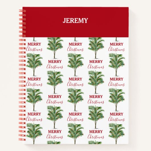 Tropical Palm Tree Weihnachtsbaum Urlaub Notizblock (Vorderseite)