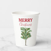 Tropical Palm Tree Weihnachtsbaum Urlaub Pappbecher (Rückseite)