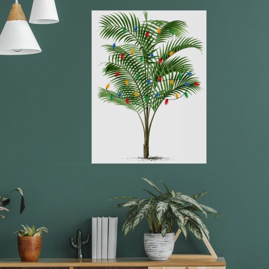 Tropical Palm Tree Weihnachtsbaum Urlaub Poster (Wohnzimmer 1)