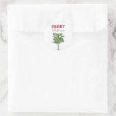 Tropical Palm Tree Weihnachtsbaum Urlaub Runder Aufkleber (Tasche)