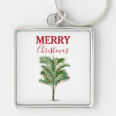 Tropical Palm Tree Weihnachtsbaum Urlaub Schlüsselanhänger (Vorne)