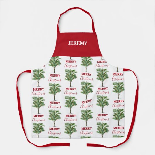 Tropical Palm Tree Weihnachtsbaum Urlaub Schürze (Vorderseite)