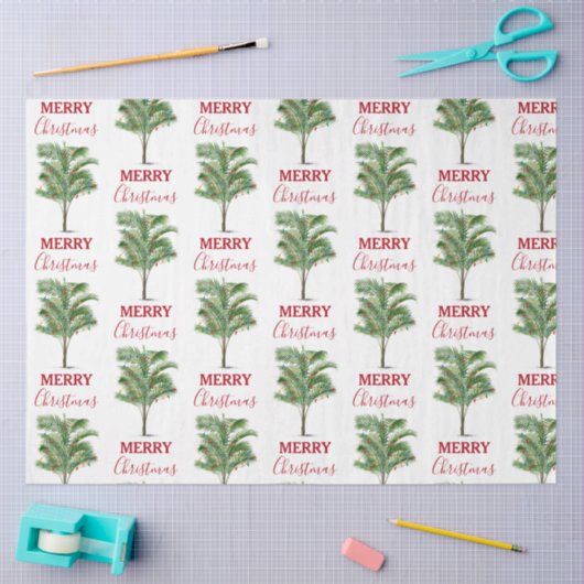 Tropical Palm Tree Weihnachtsbaum Urlaub Seidenpapier (Basteln)