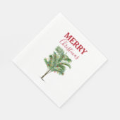 Tropical Palm Tree Weihnachtsbaum Urlaub Serviette (Ecke)