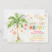 Tropical Palm Tree Weihnachtsfest Party Einladung (Vorderseite)