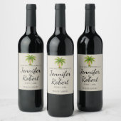 Tropical Palm Tree Wine Label Weinetikett (Flaschen)