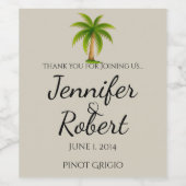 Tropical Palm Tree Wine Label Weinetikett (Einzelnes Label)