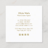 Tropical Palm Tree Wood Square Calling Card Telefonnummerkarte (Rückseite)