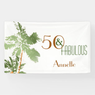 Tropical Palm Trees 50 & fabelhafte Geburtstagspar Banner