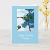 Tropical Palm Trees anpassbare Geburtstagskarte Karte (Gelbe Blume)