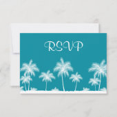 Tropical Palm Trees Aquamarin Bat Mitzvah UAWG RSVP Karte (Vorderseite)