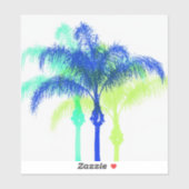 Tropical Palm Trees Art Large Sticker (Blatt)