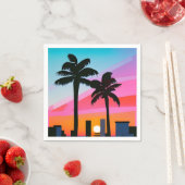 Tropical Palm Trees at Sunset - 80er Art Serviette (Beispiel)