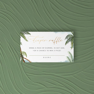 Tropical Palm Trees Baby Duschdusche Windeln Raffe Begleitkarte