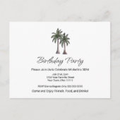 Tropical Palm Trees Beach 30th Birthday Party Einladungspostkarte (Vorderseite)