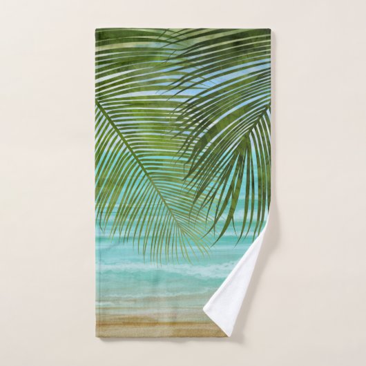 Tropical Palm Trees Beach Badetuch Set (Handtuch)