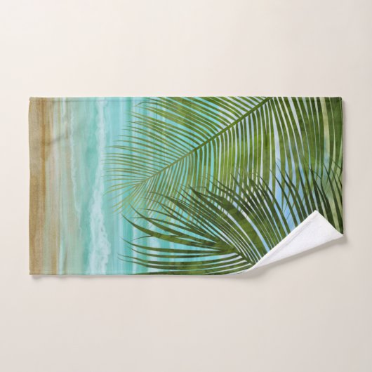 Tropical Palm Trees Beach Badetuch Set (Handtuch)