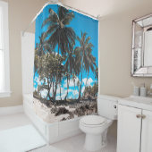 Tropical Palm Trees Beach Duschvorhang (Beispiel)