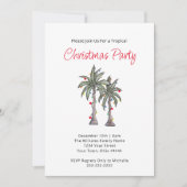 Tropical Palm Trees Beach Feiertage Weihnachten Einladung (Vorderseite)