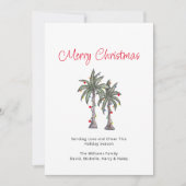 Tropical Palm Trees Beach Frohe Weihnachten (Vorderseite)