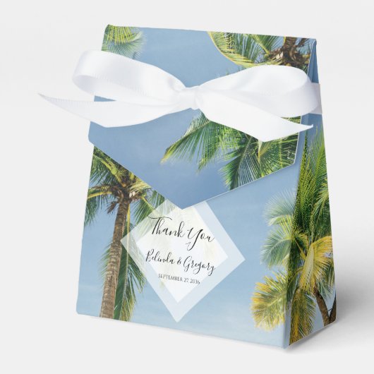 Tropical Palm Trees Beach Hochzeit Geschenkschachtel (Vorderseite)
