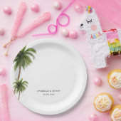 Tropical Palm Trees Beach Hochzeit in Urlaubsort Pappteller (Party)