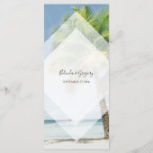Tropical Palm Trees Beach Hochzeit Menükarte (Rückseite)