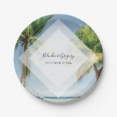 Tropical Palm Trees Beach Hochzeit Pappteller (Vorderseite)