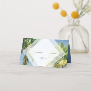 Tropical Palm Trees Beach Hochzeit Platzkarte